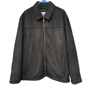 Columbia Men’s Black Faux Suede Microfiber Sherpa Lined Jacket L